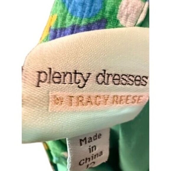 Plenty By Tracy Reese Green Sleeveless Dress With Abstract Print Size 12 Anthrop - Picture 7 of 8